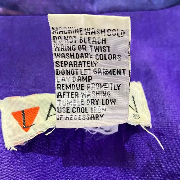 Vintage Lavon 80s Windbreaker Nylon Zip Up Jacket Purple Blue Size Small ***READ - Picture 4 of 12